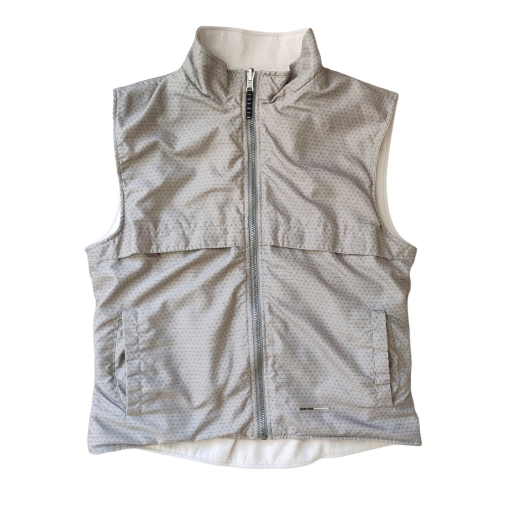 Sunice Beige Geometric Pattern Vest Fleece-Lined Small
